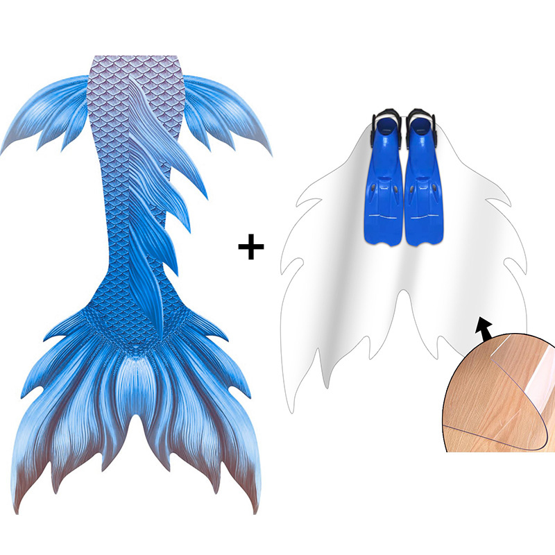 Flippers Swimming - Nieuw ontwerp blauwe kleur huiden staart