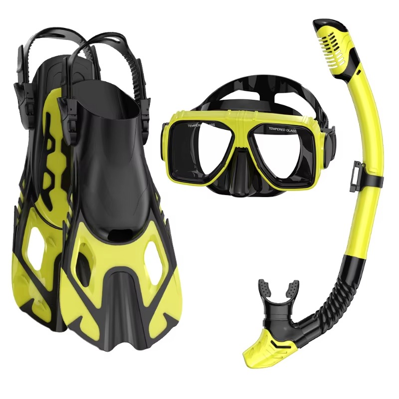 Snorkel Set - Professionele 3-delige snorkelset met siliconenmasker, snorkel