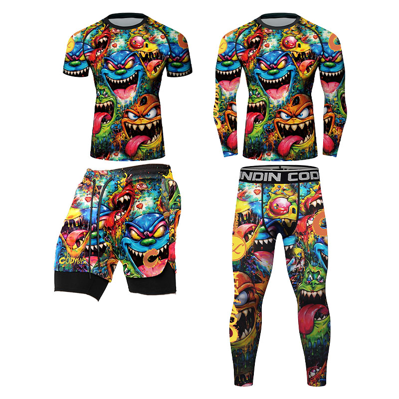 3D kleurrijke monster graffiti - Rash Guard recensie en prijs